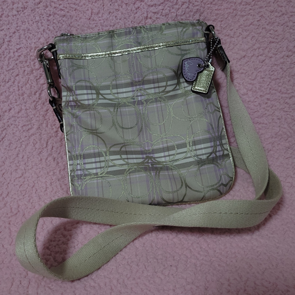 Coach Crossbody Bag in Silver and Lavender
